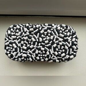 Alice + Olivia Black and White Beaded Clutch